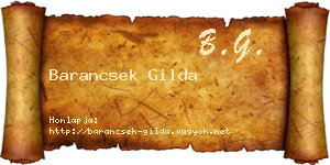 Barancsek Gilda névjegykártya